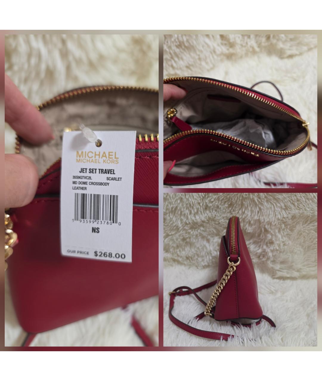 MICHAEL KORS Красная кожаная сумка через плечо, фото 4