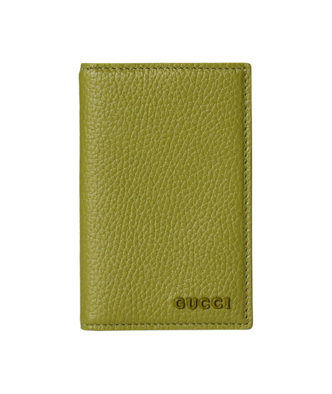 GUCCI Зеленый кожаный кардхолдер, фото 1
