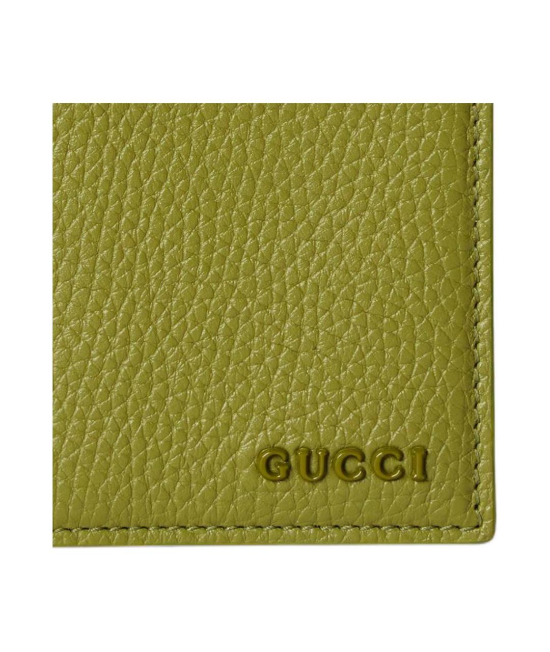 GUCCI Зеленый кожаный кардхолдер, фото 5