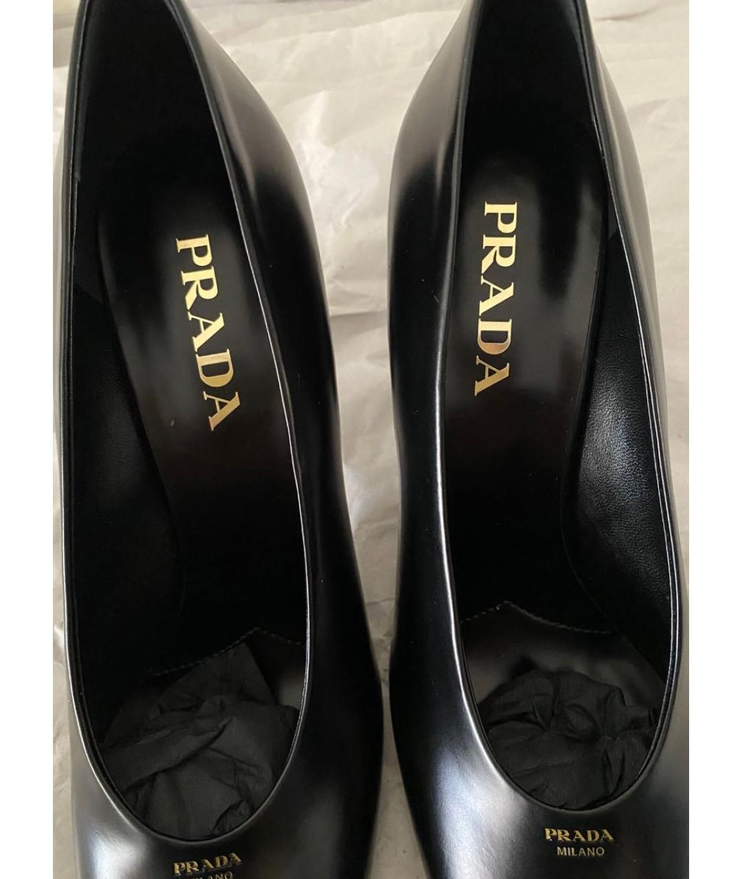 PRADA Черные кожаные туфли, фото 3