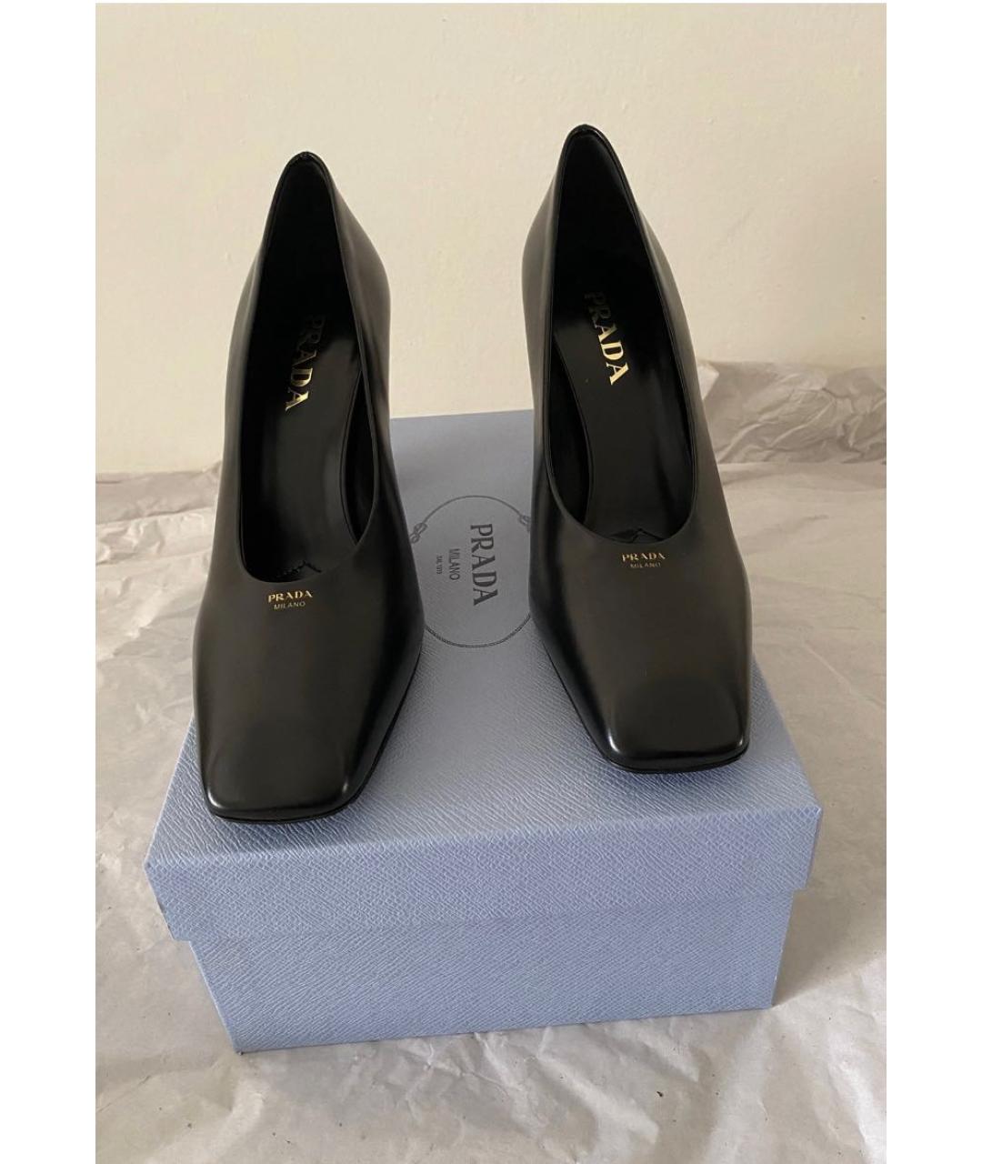 PRADA Черные кожаные туфли, фото 6