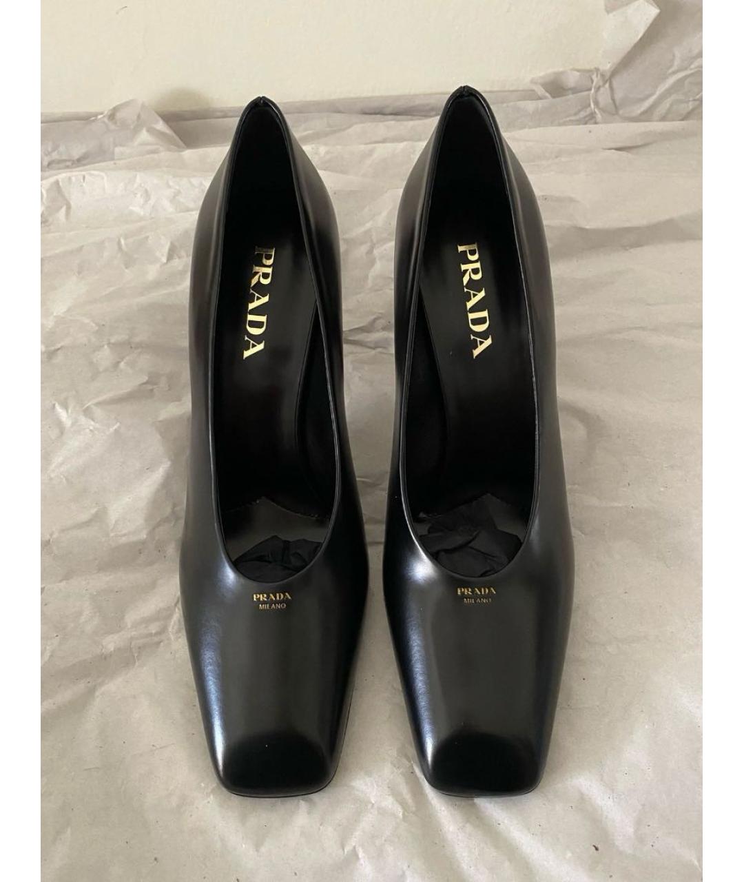 PRADA Черные кожаные туфли, фото 2