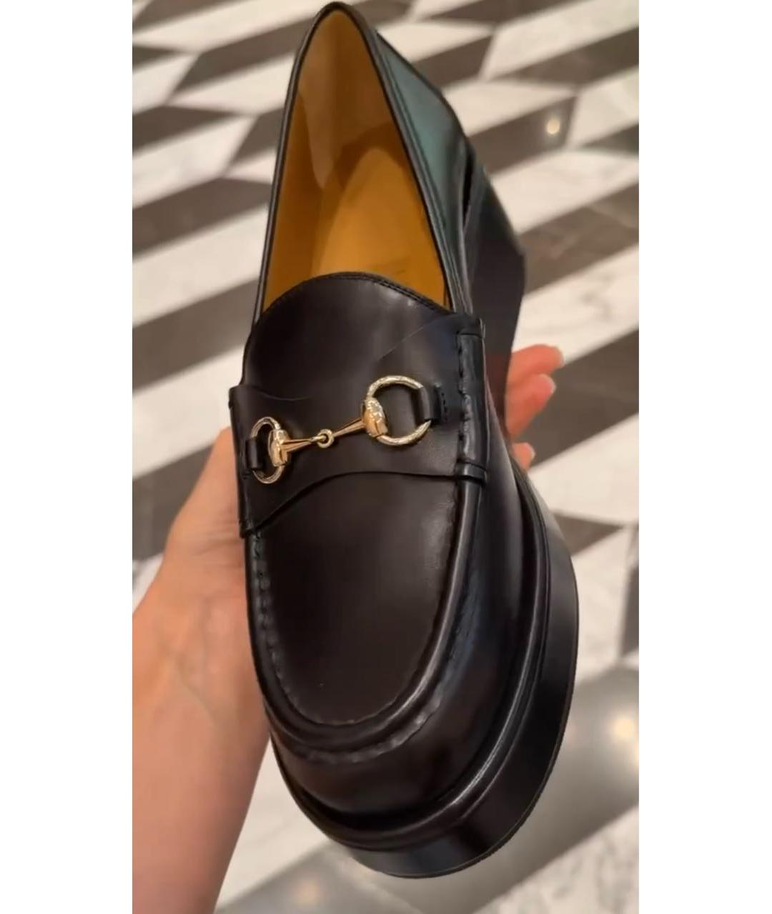 GUCCI Черные кожаные лоферы, фото 3