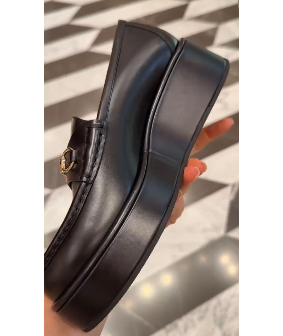 GUCCI Черные кожаные лоферы, фото 4
