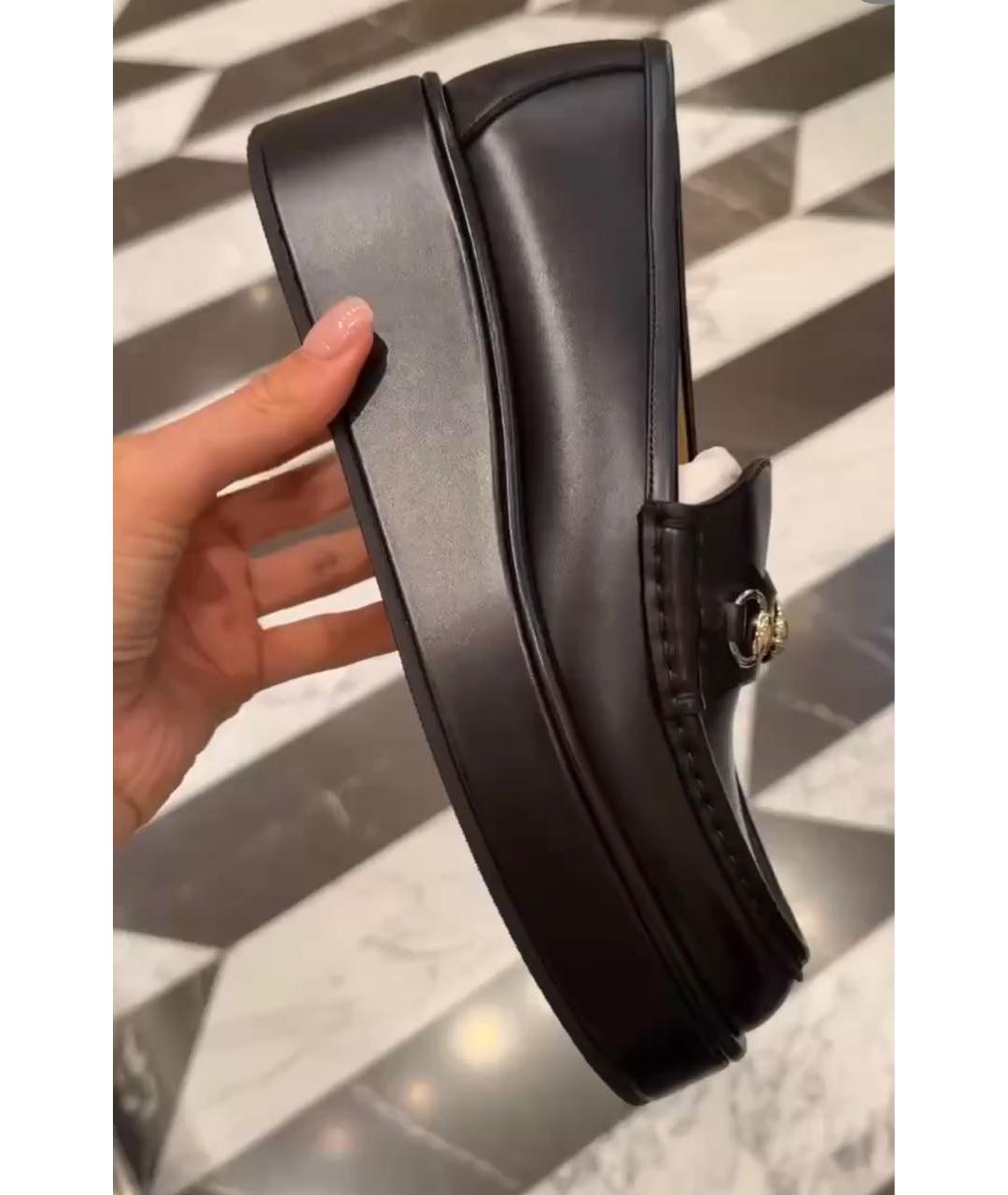 GUCCI Черные кожаные лоферы, фото 6
