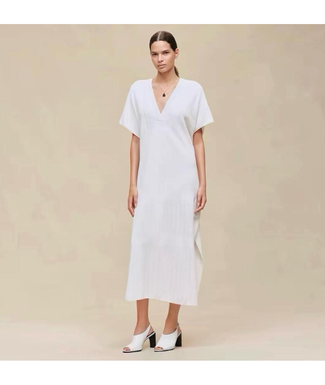 HERMES Белое вискозное повседневное платье, фото 5