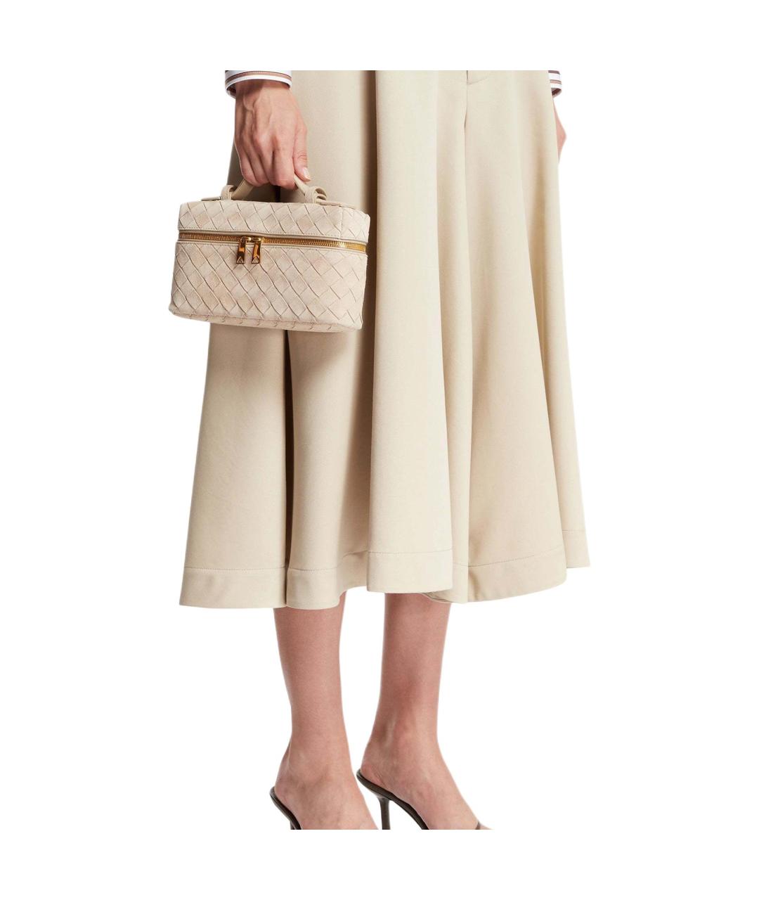 BOTTEGA VENETA Бежевая кожаная сумка через плечо, фото 5