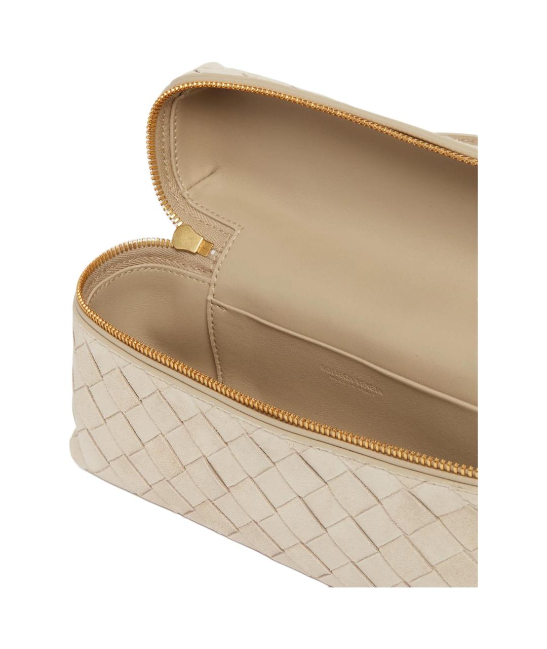BOTTEGA VENETA Бежевая кожаная сумка через плечо, фото 4