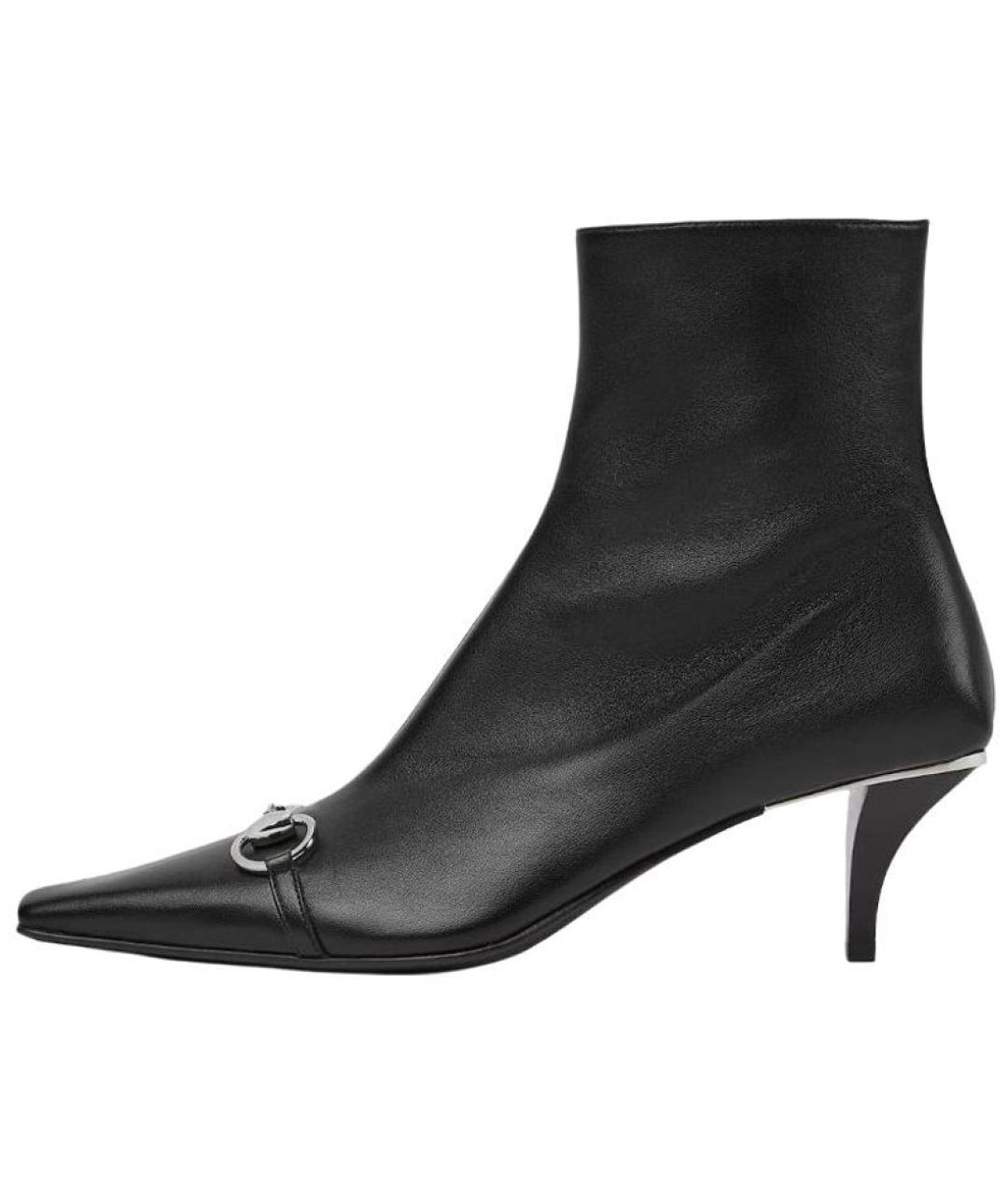 GUCCI Черные кожаные ботильоны, фото 2