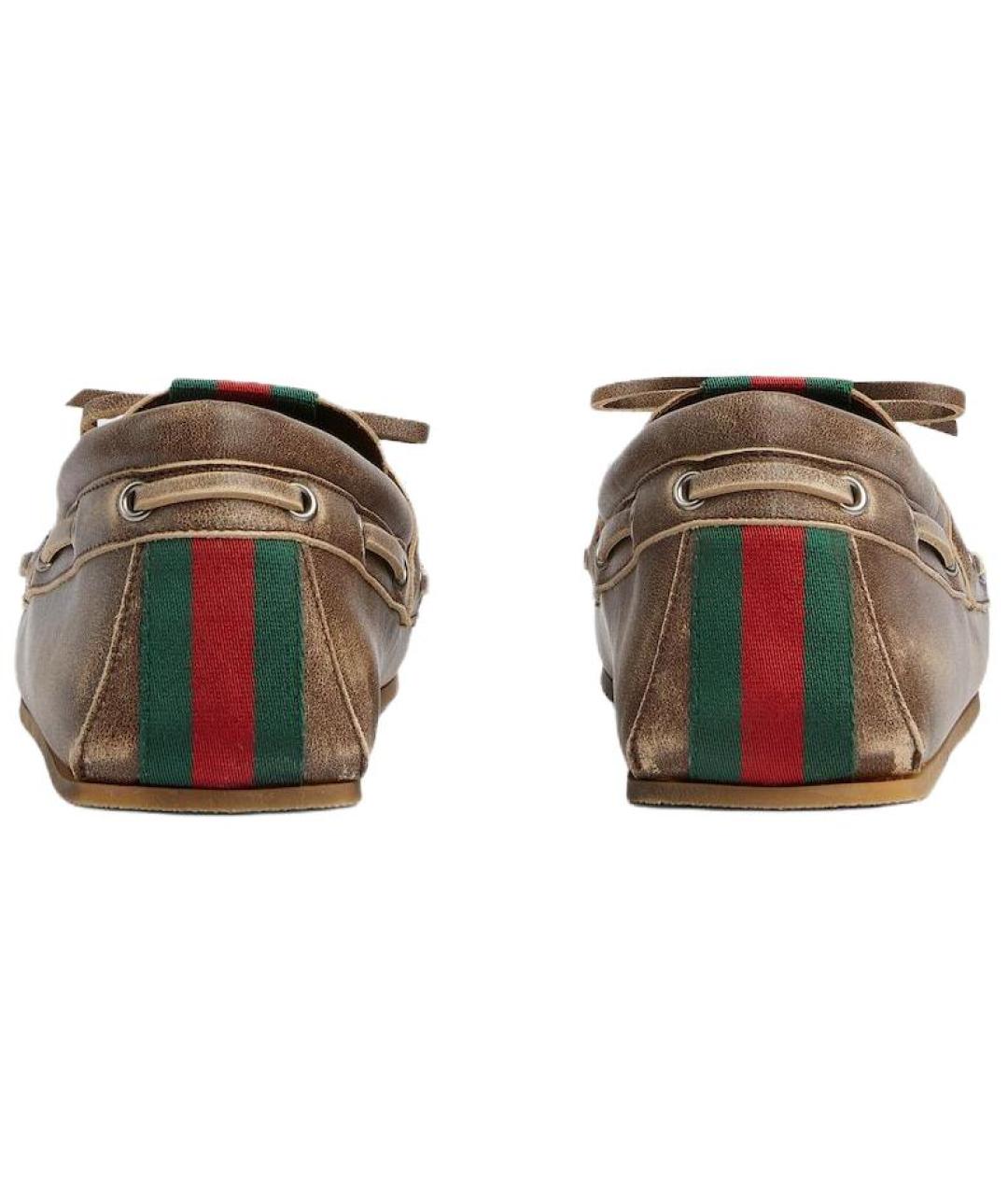 GUCCI Коричневые кожаные лоферы, фото 5