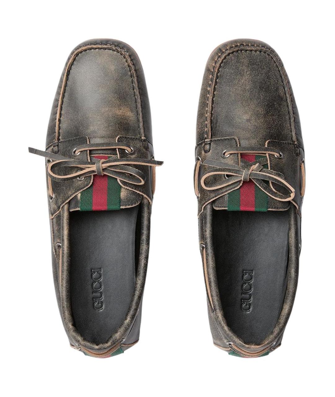 GUCCI Черные кожаные лоферы, фото 4