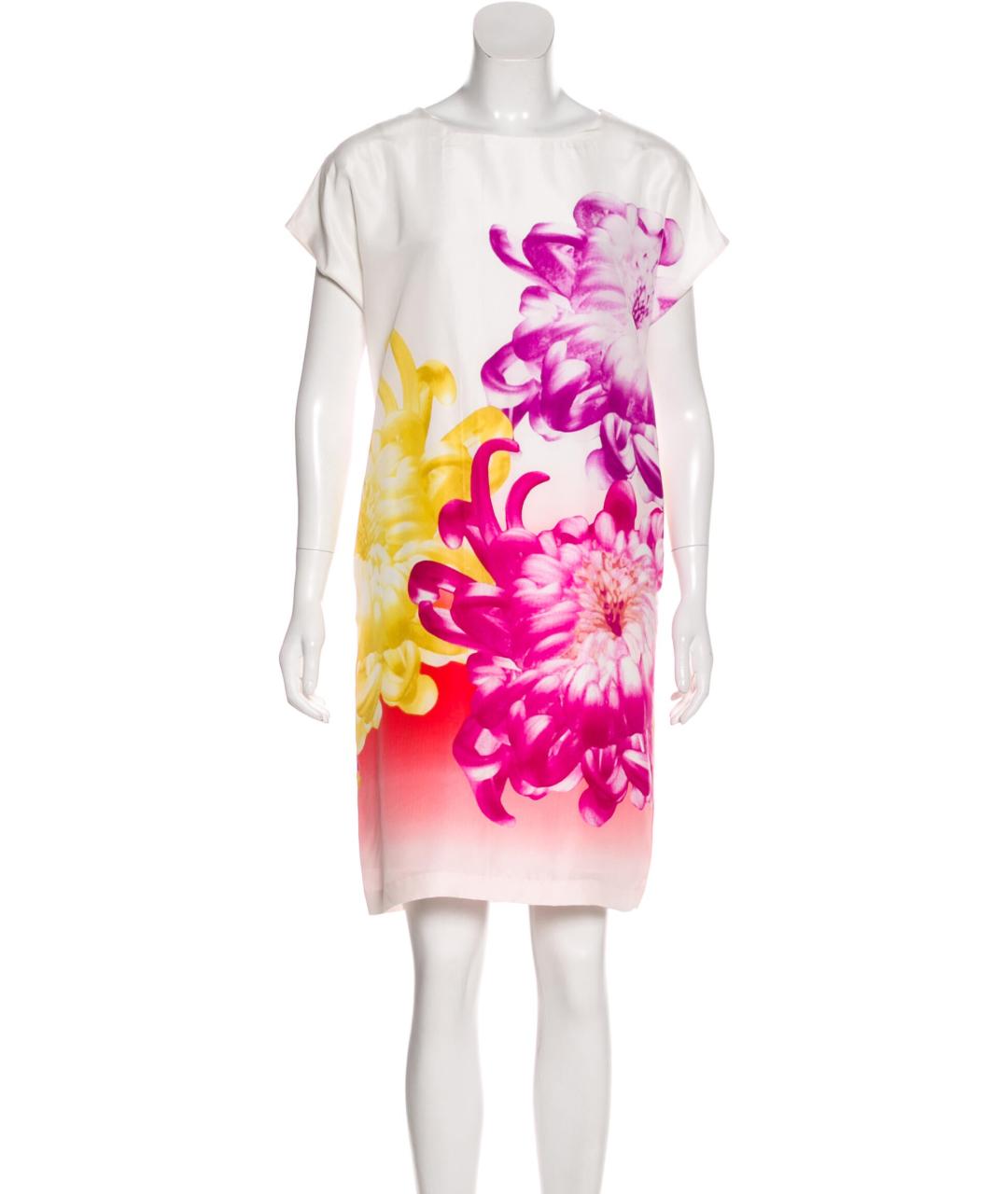 DIANE VON FURSTENBERG Белое шелковое коктейльное платье, фото 4