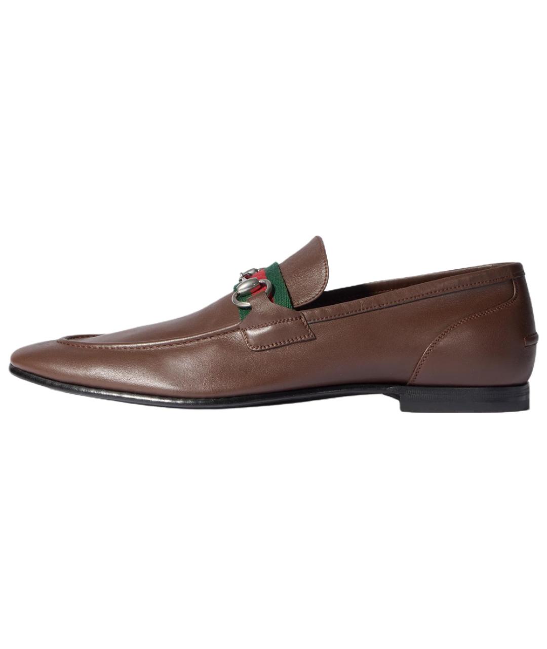 GUCCI Коричневые кожаные лоферы, фото 2