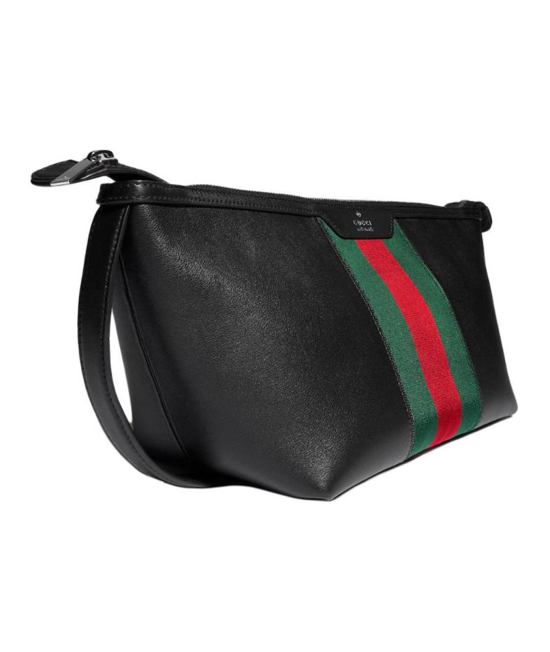 GUCCI Черная кожаная косметичка, фото 3