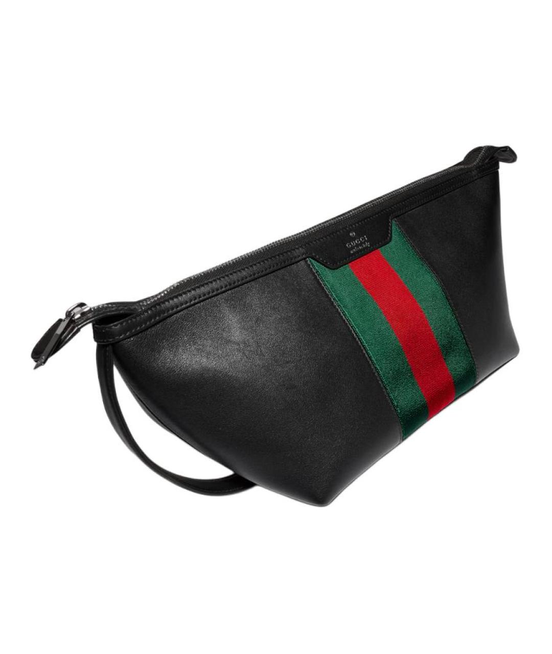 GUCCI Черная кожаная косметичка, фото 4