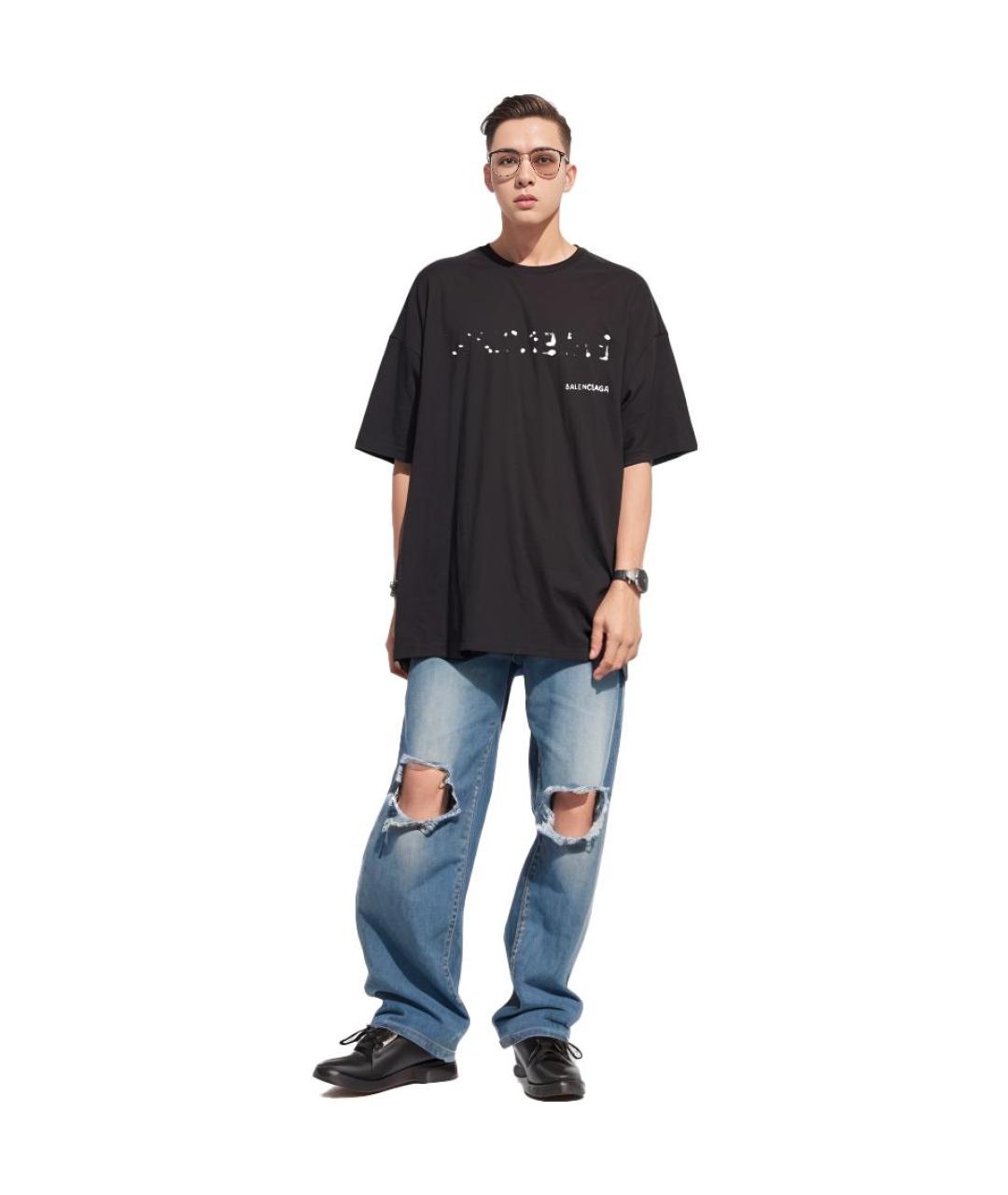 BALENCIAGA Черная футболка, фото 4
