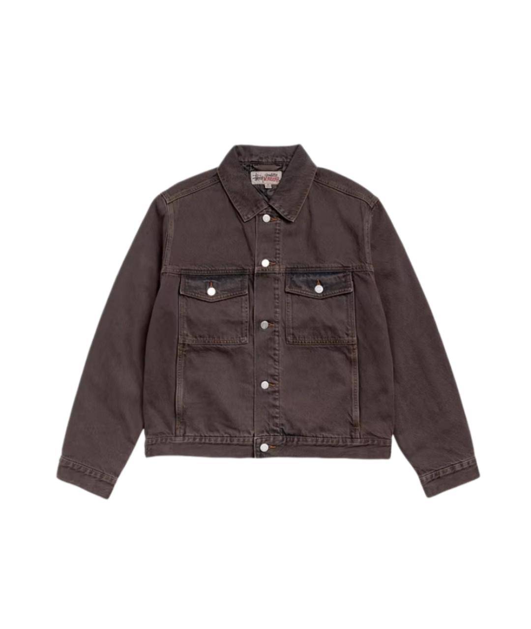 STUSSY Коричневая деним куртка, фото 1