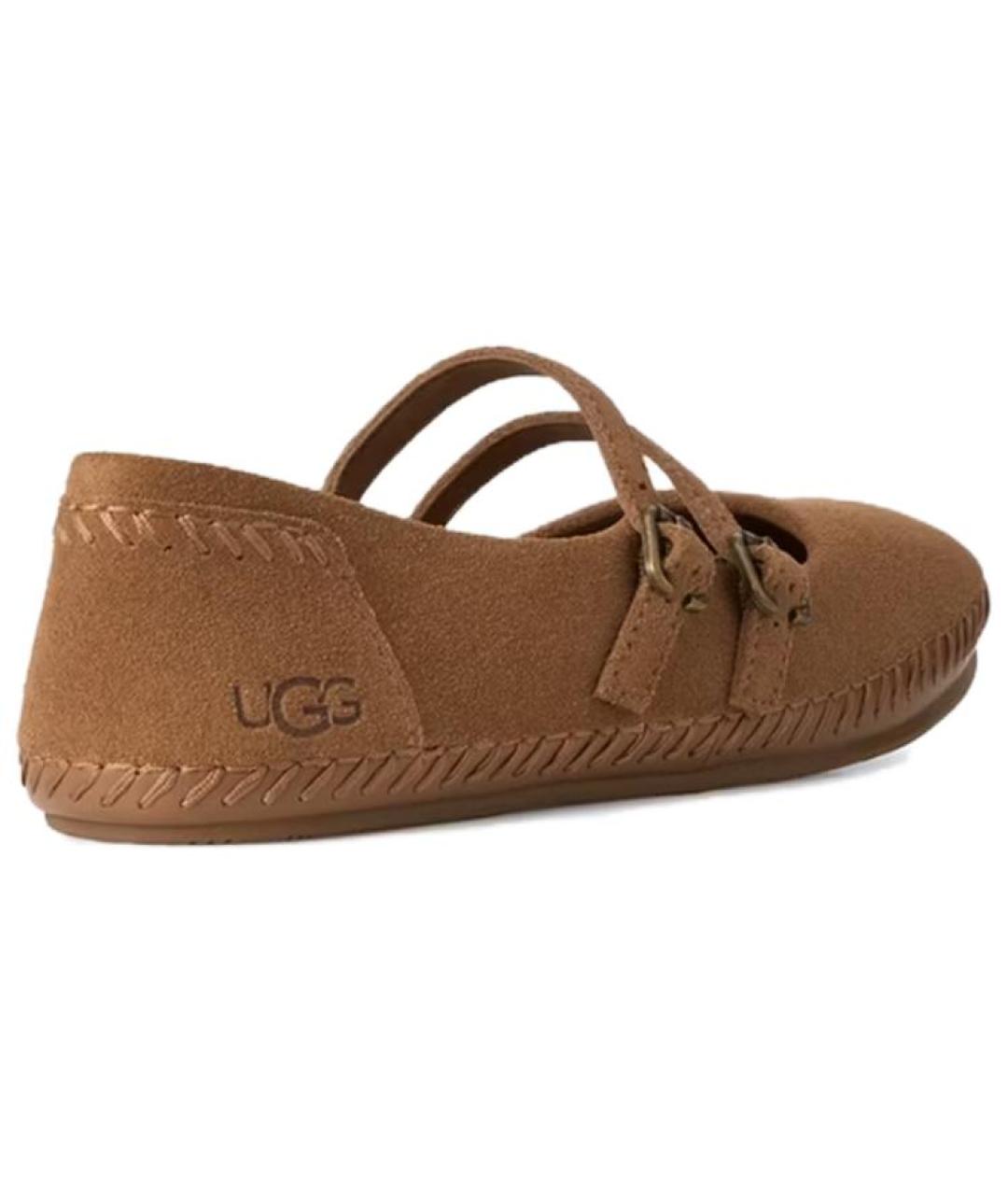 UGG Коричневые балетки, фото 3