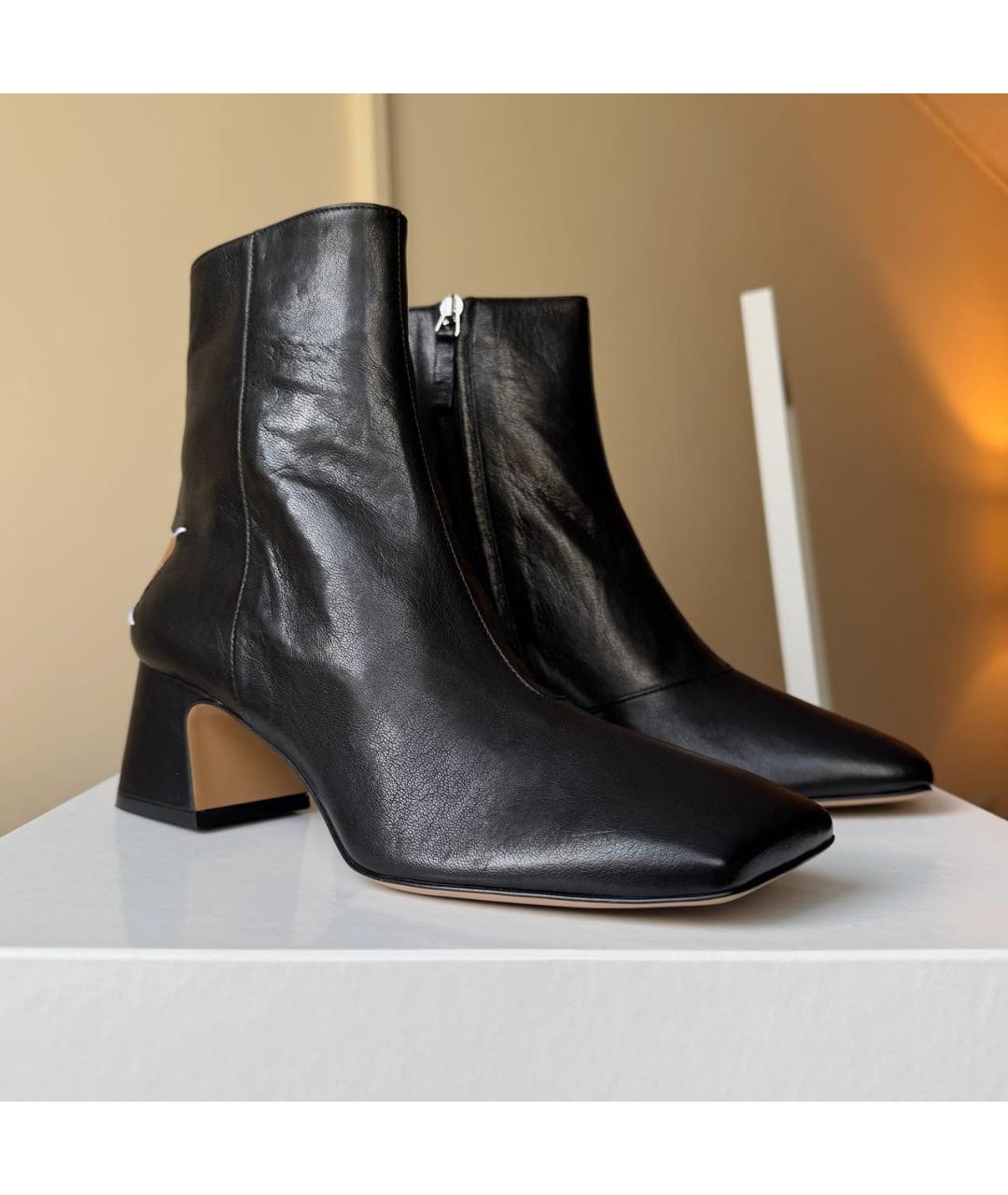 MAISON MARGIELA Черные кожаные ботильоны, фото 2