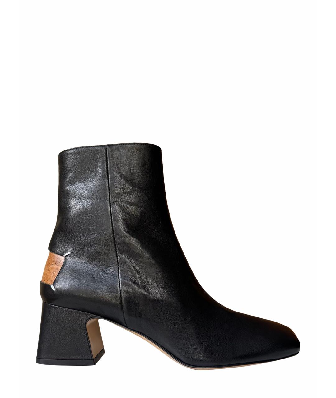 MAISON MARGIELA Черные кожаные ботильоны, фото 1