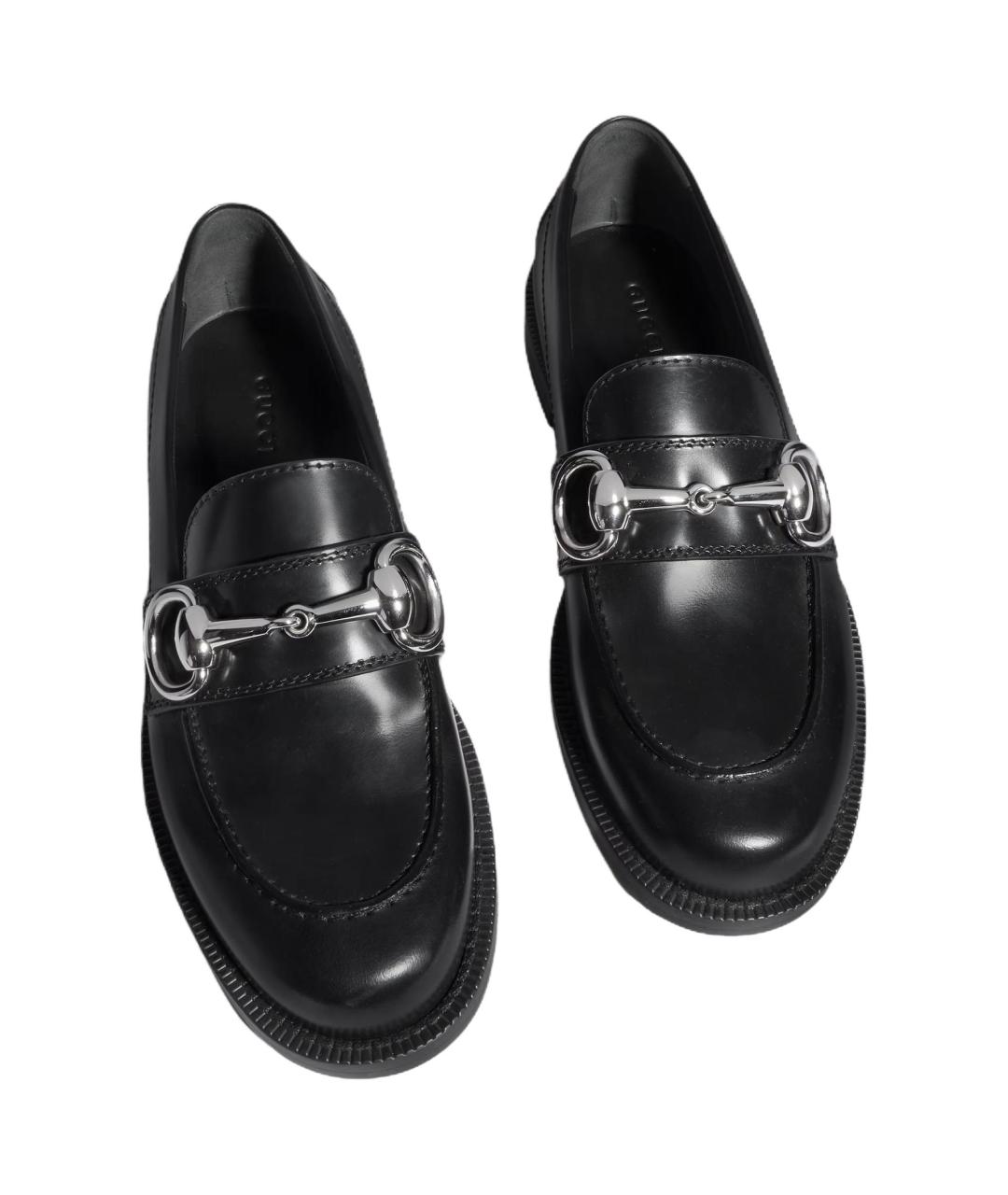 GUCCI Черные кожаные лоферы, фото 4