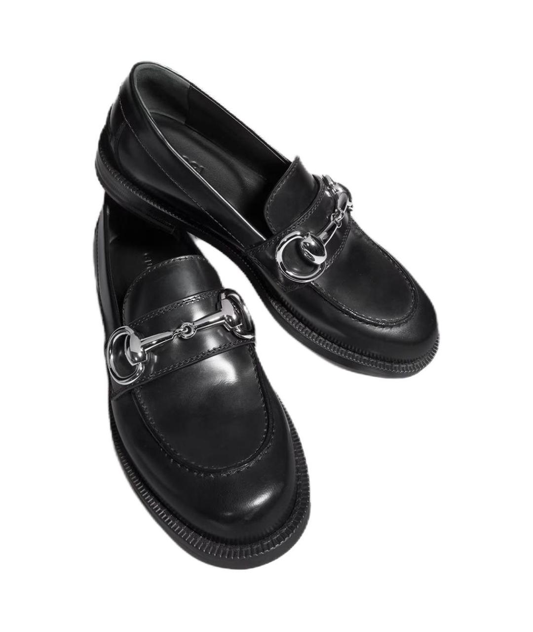 GUCCI Черные кожаные лоферы, фото 5