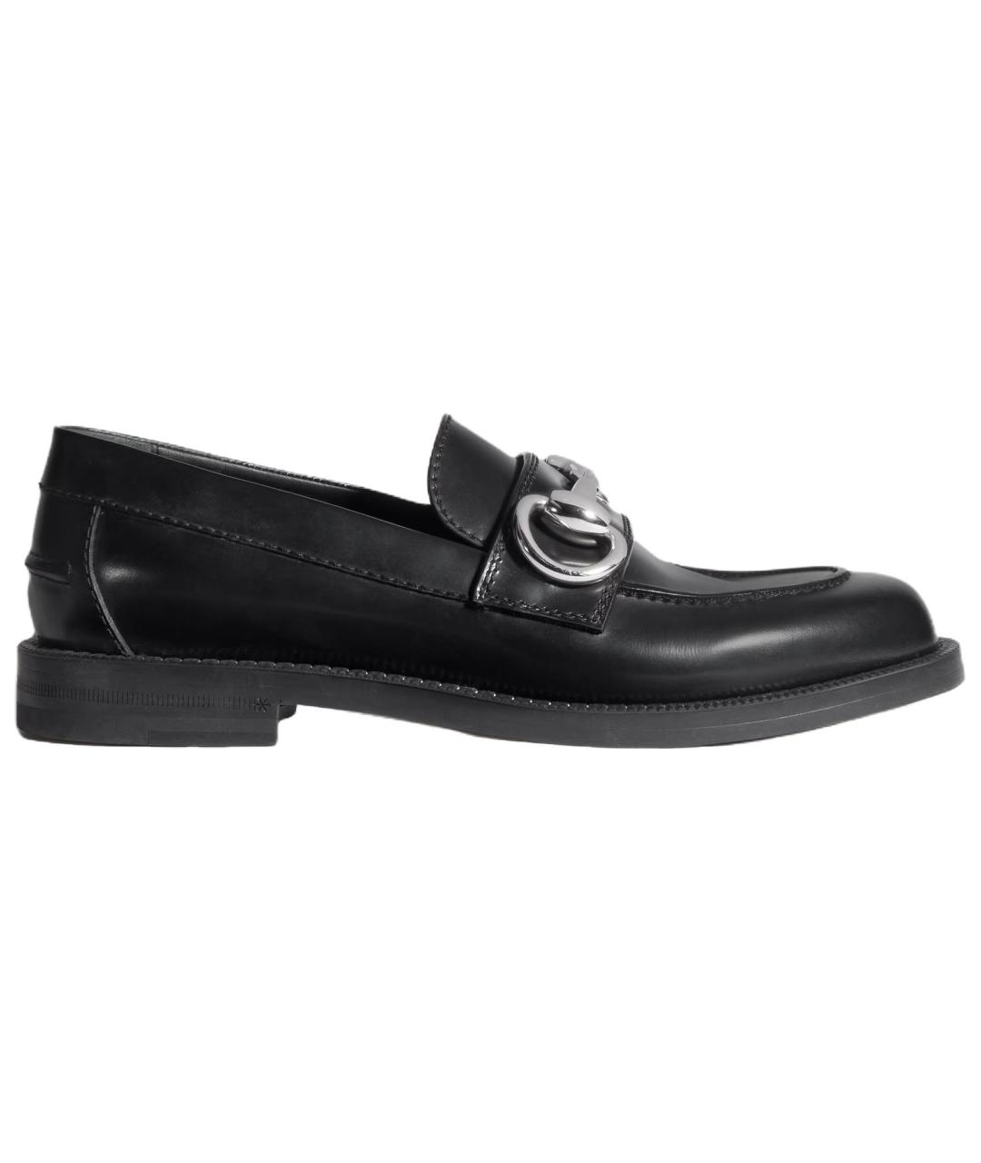 GUCCI Черные кожаные лоферы, фото 1