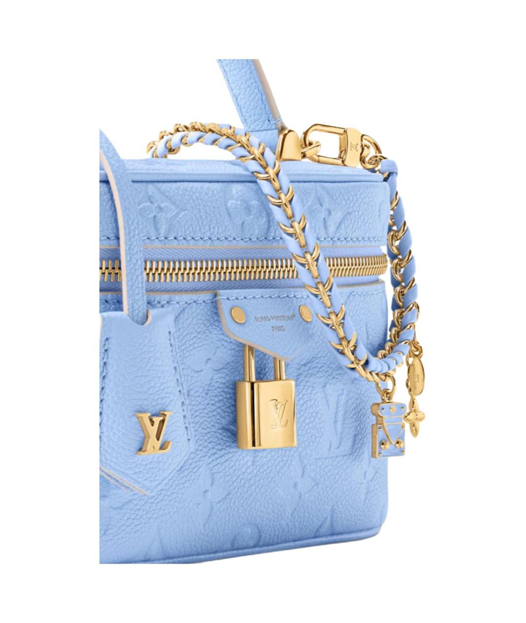 LOUIS VUITTON Голубая кожаная косметичка, фото 4