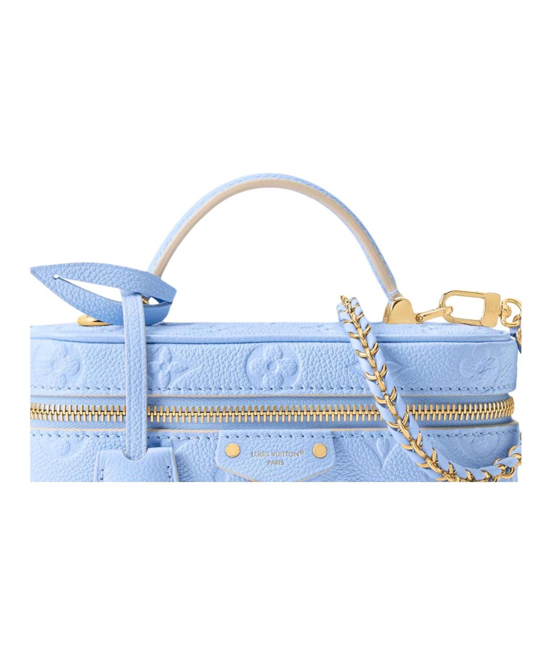 LOUIS VUITTON Голубая кожаная косметичка, фото 5