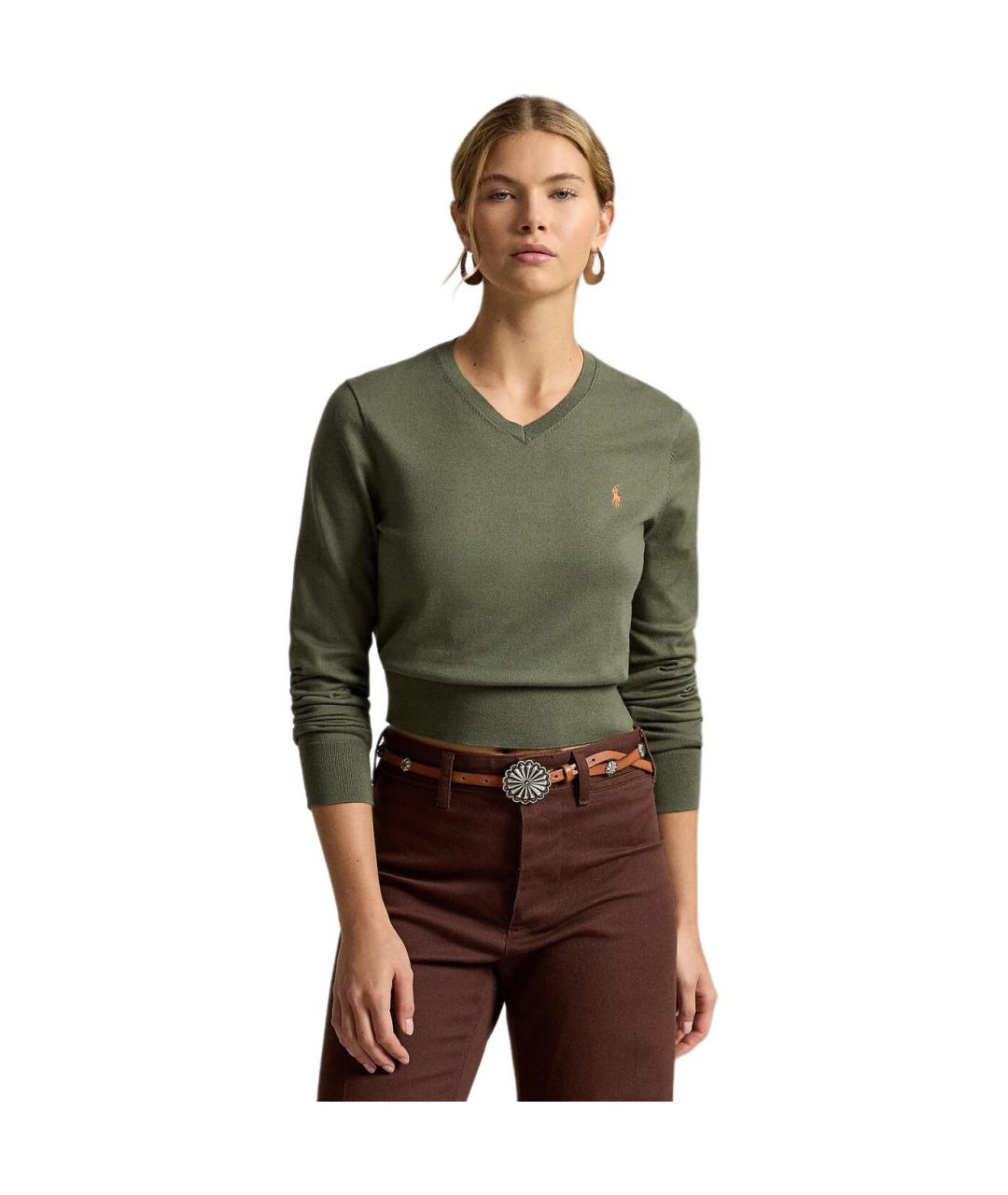 POLO RALPH LAUREN Зеленый джемпер / свитер, фото 3