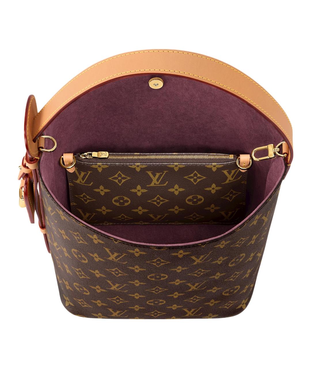 LOUIS VUITTON Коричневая канва сумка через плечо, фото 5