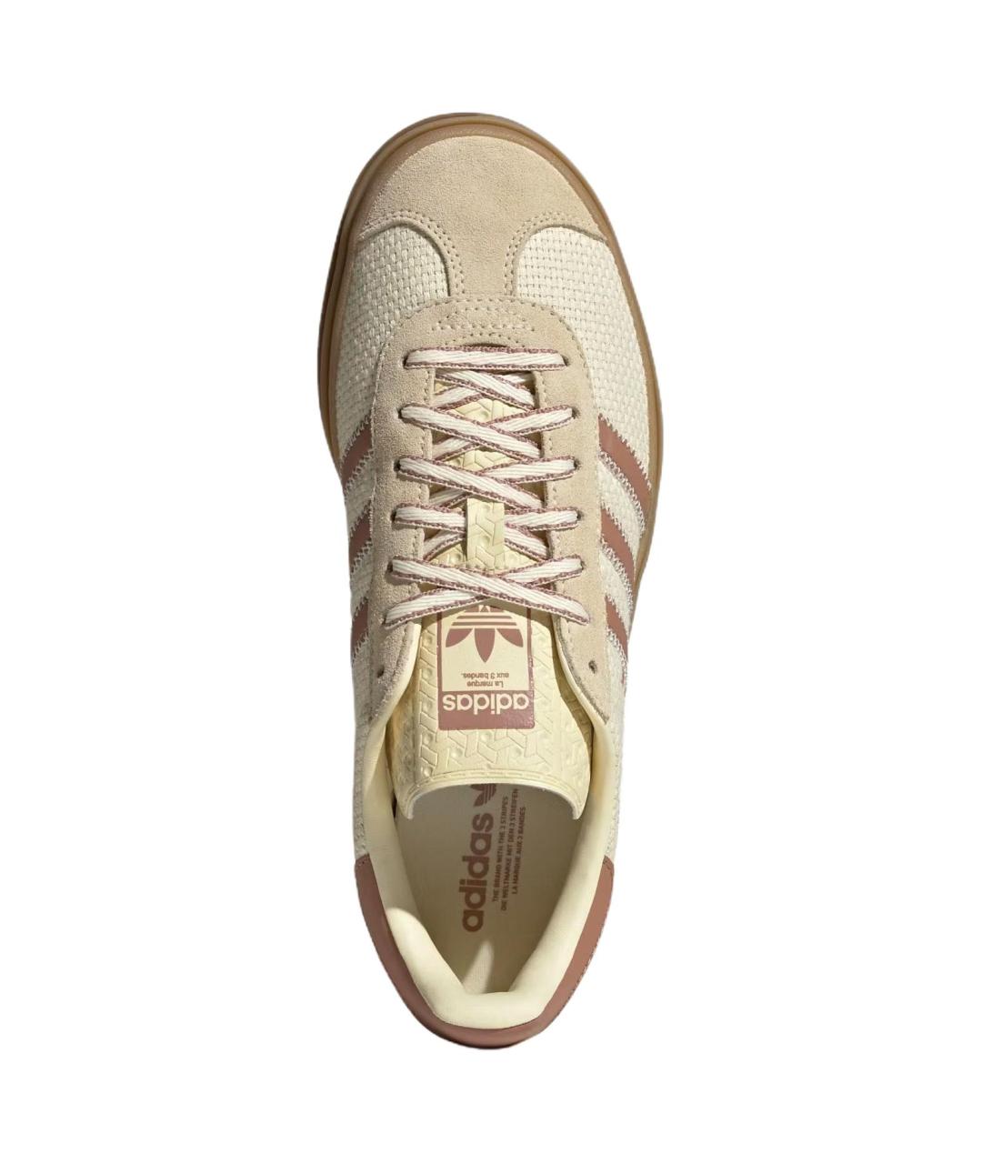 ADIDAS Бежевые кожаные кроссовки, фото 3