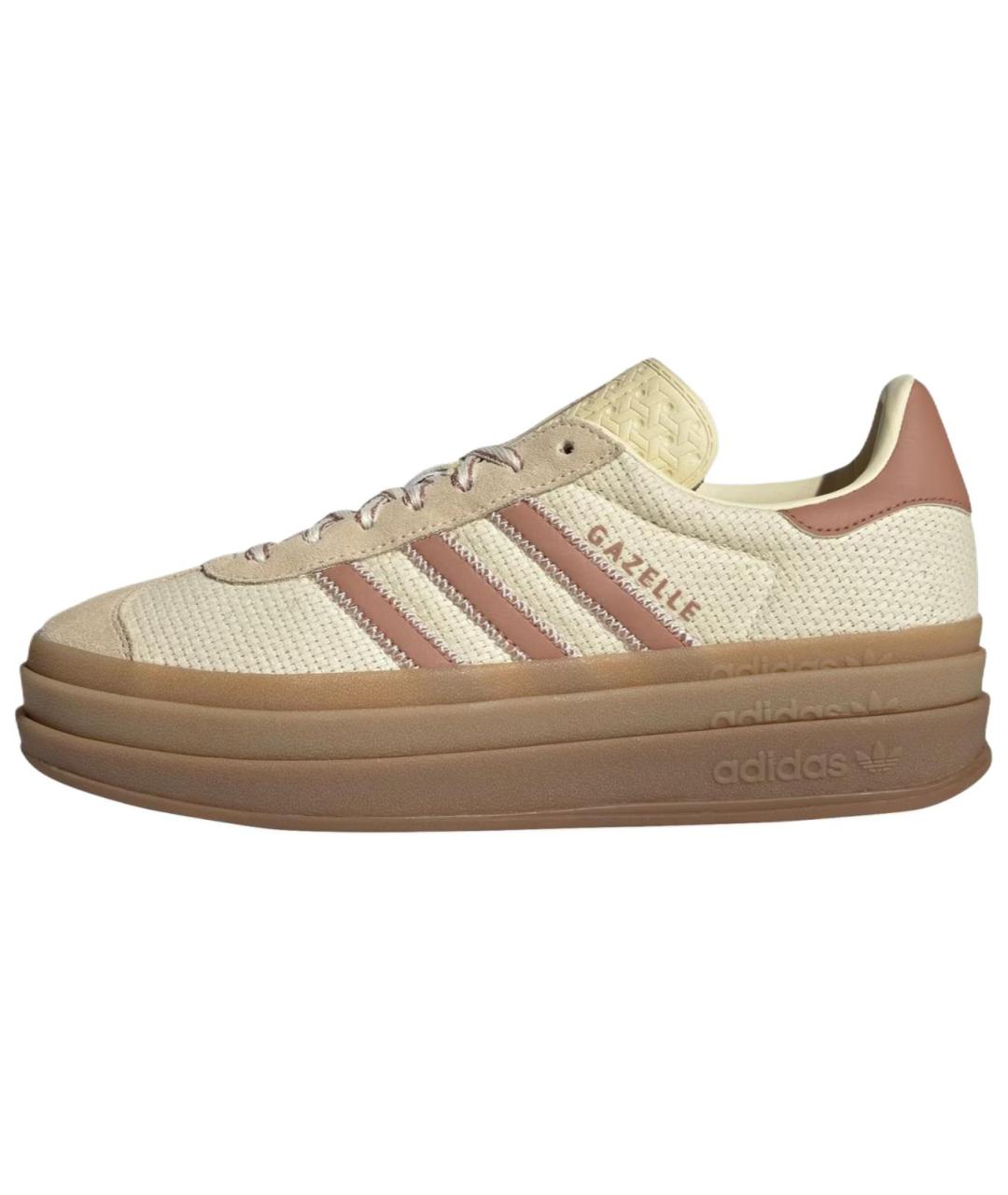 ADIDAS Бежевые кожаные кроссовки, фото 2