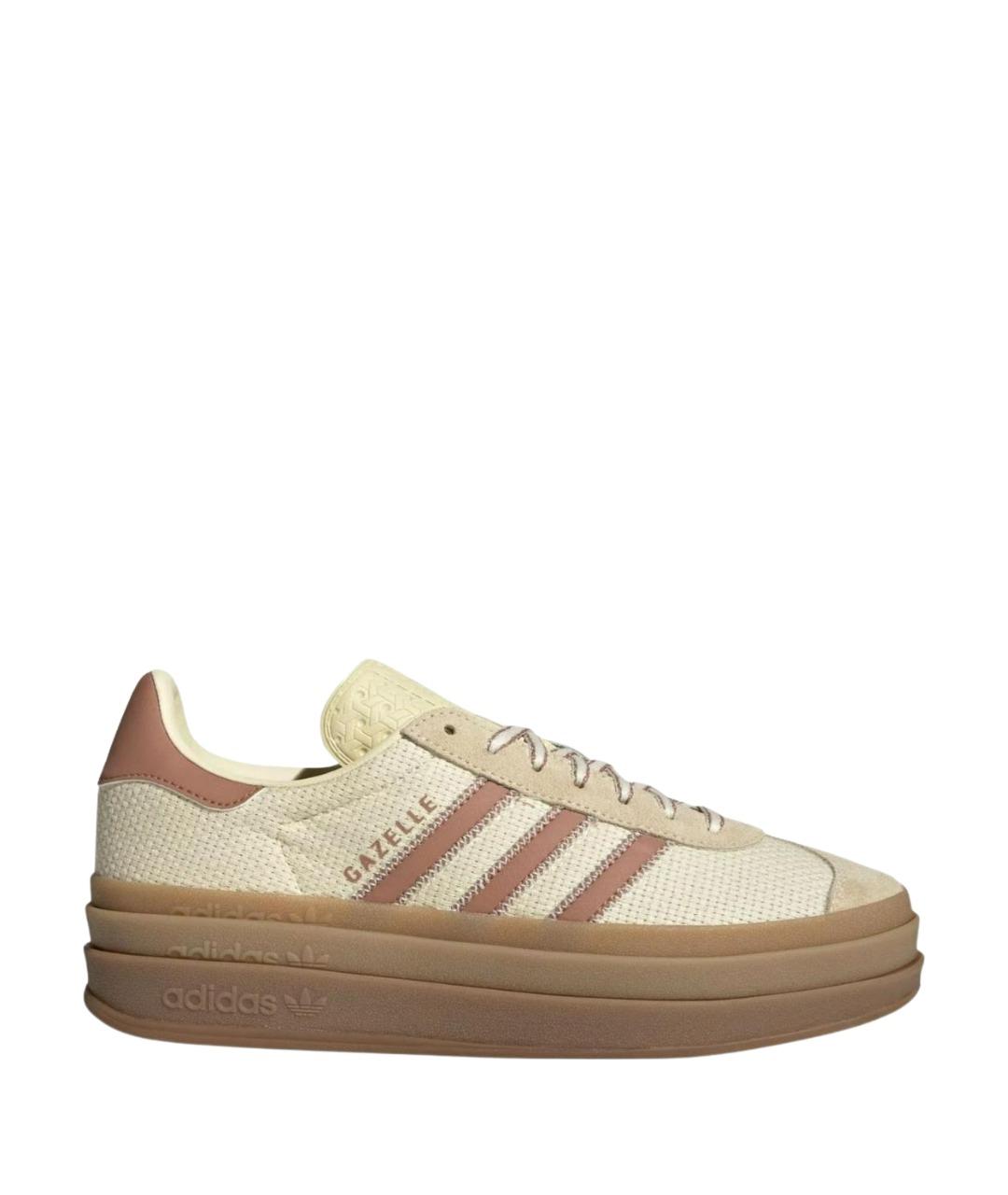 ADIDAS Бежевые кожаные кроссовки, фото 1