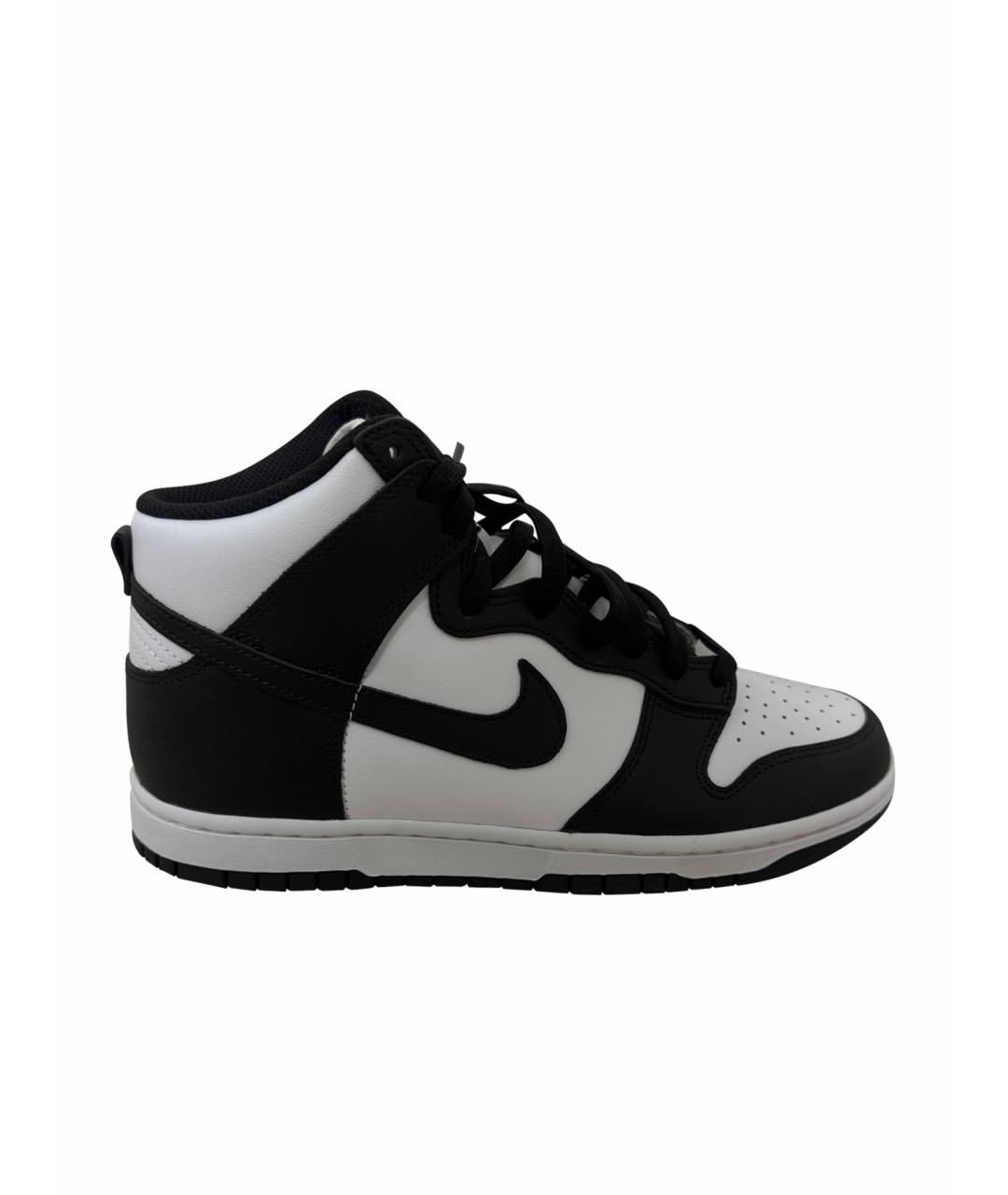 NIKE Черные кожаные высокие кроссовки / кеды, фото 1