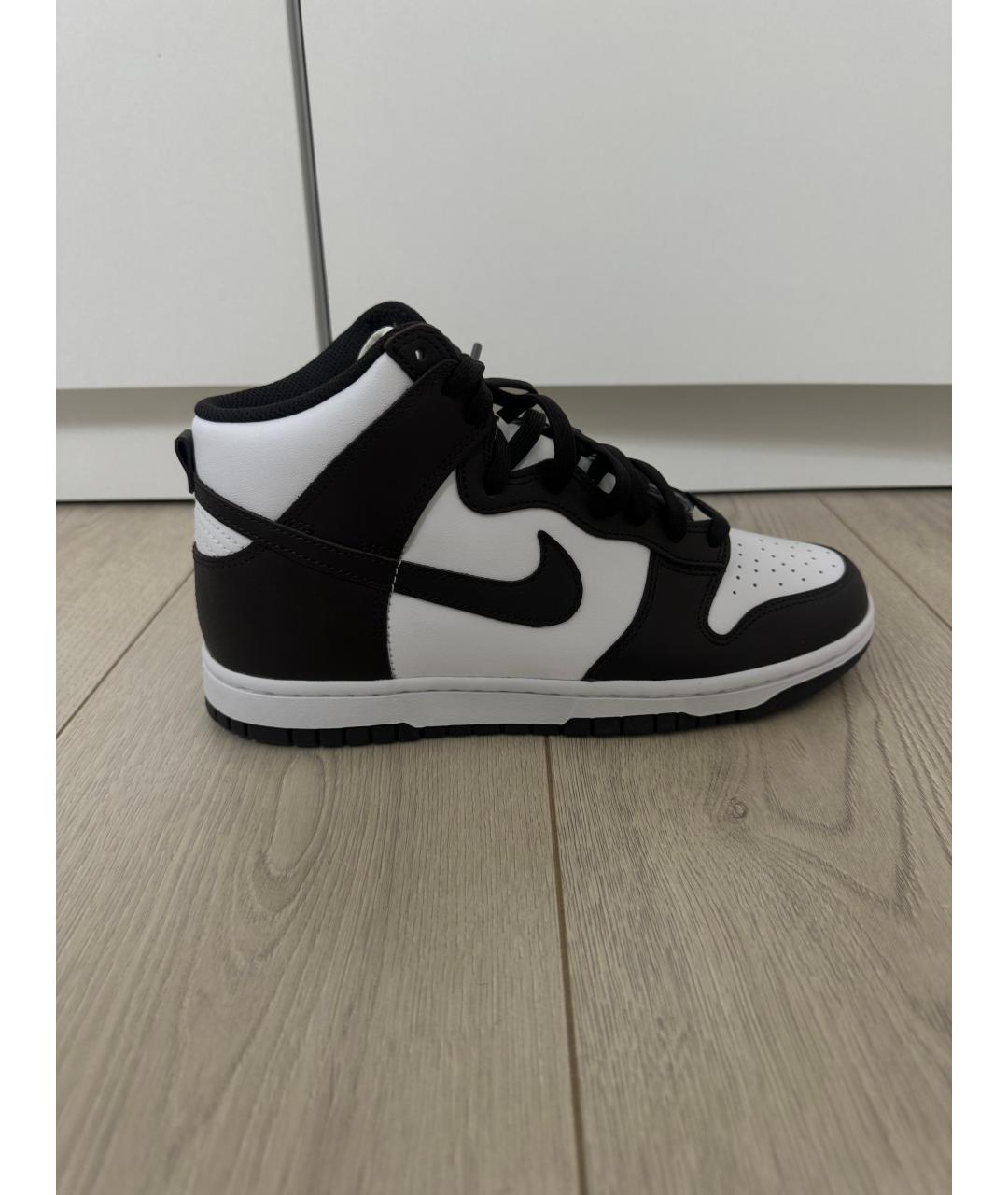 NIKE Черные кожаные высокие кроссовки / кеды, фото 6