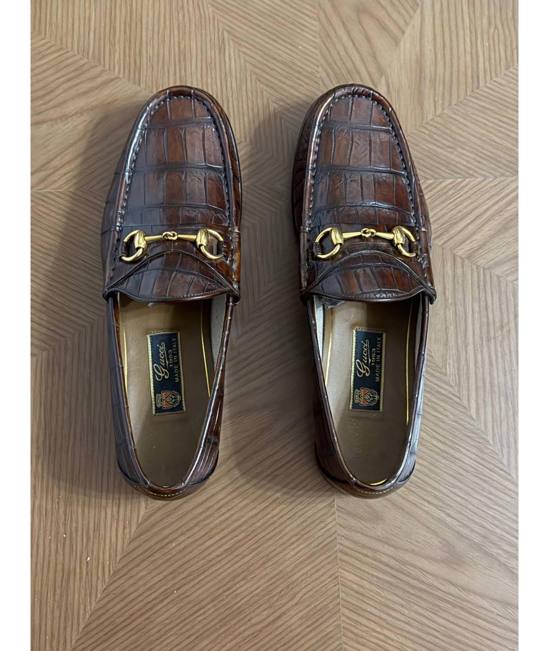 GUCCI Коричневые кожаные мокасины, фото 2