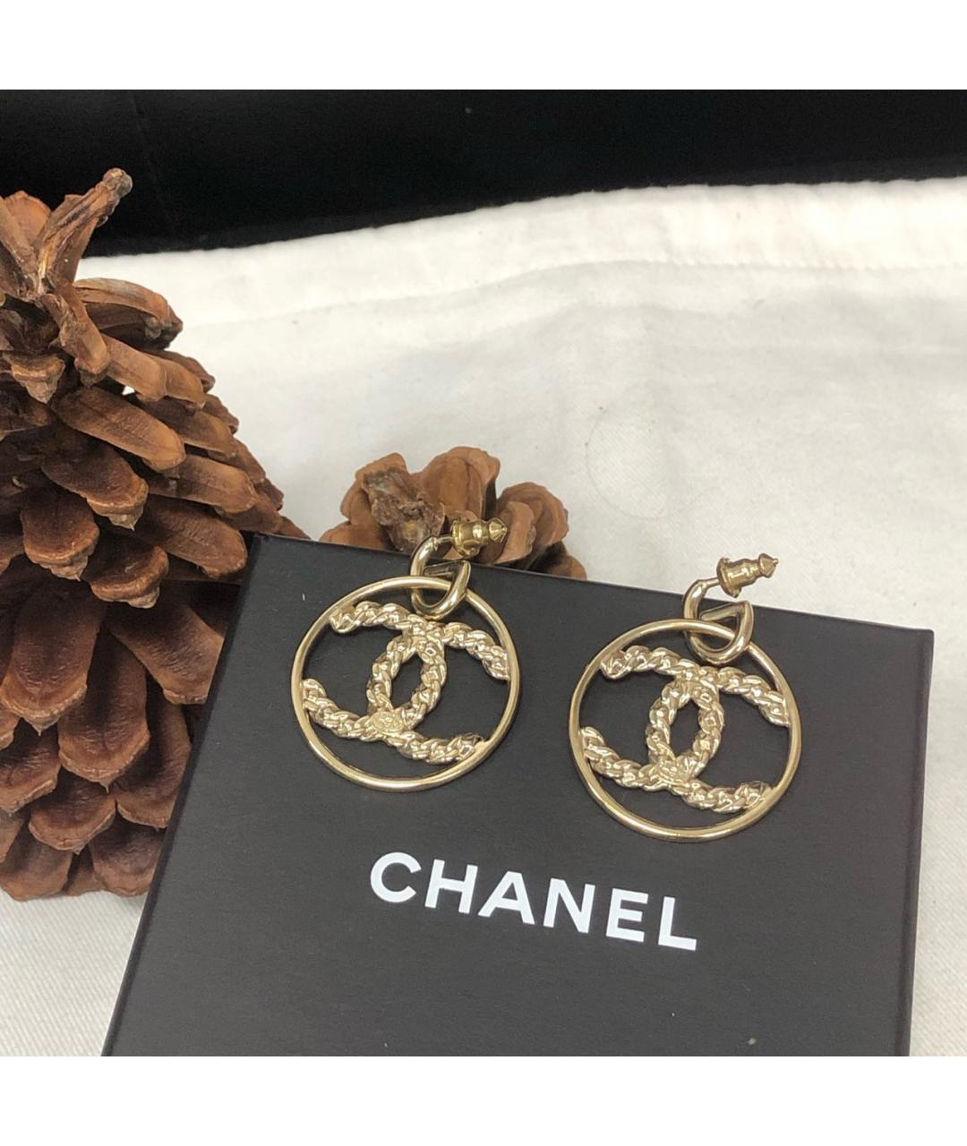 CHANEL Золотые серьги, фото 2
