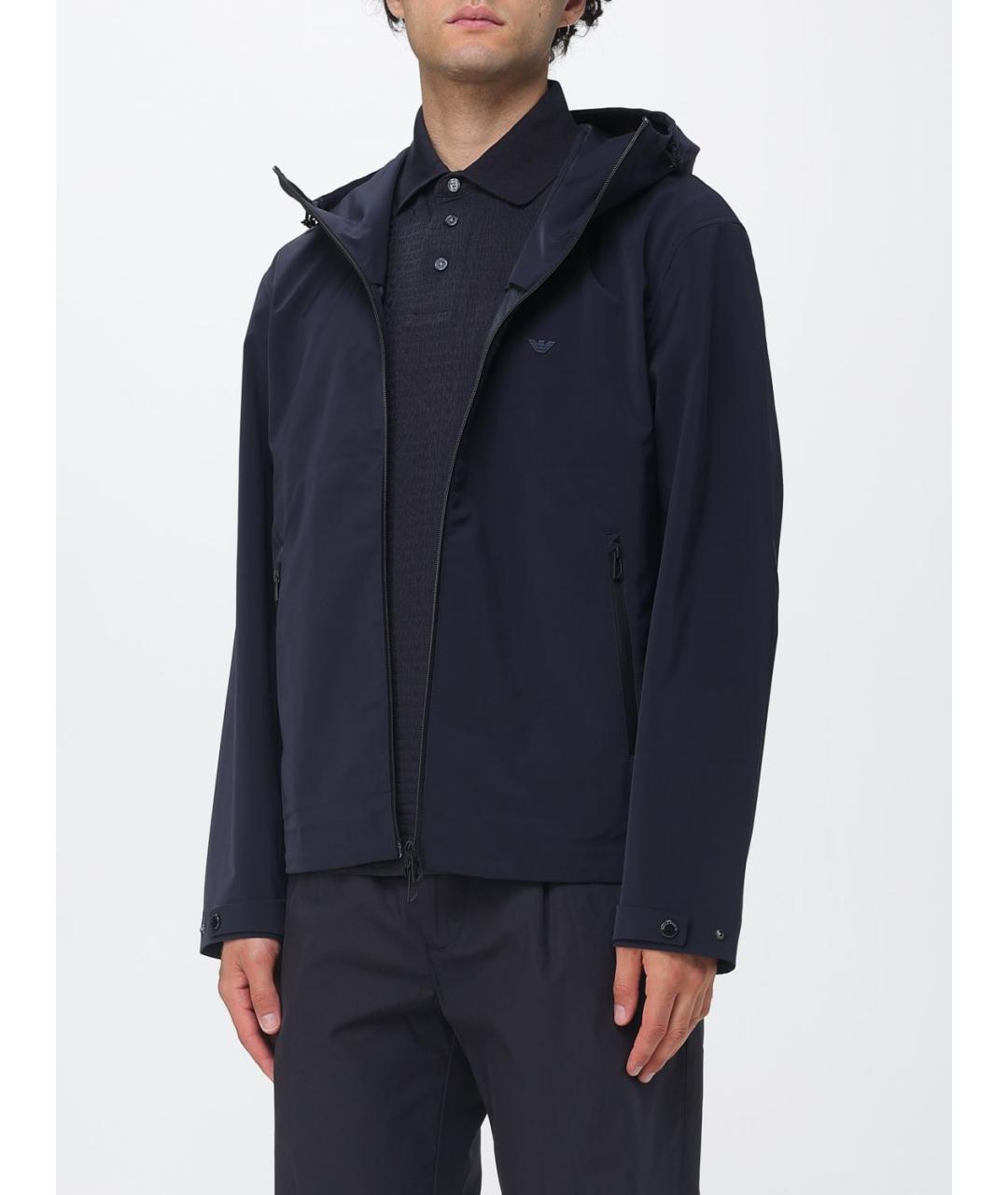 EMPORIO ARMANI Синяя хлопко-эластановая куртка, фото 3