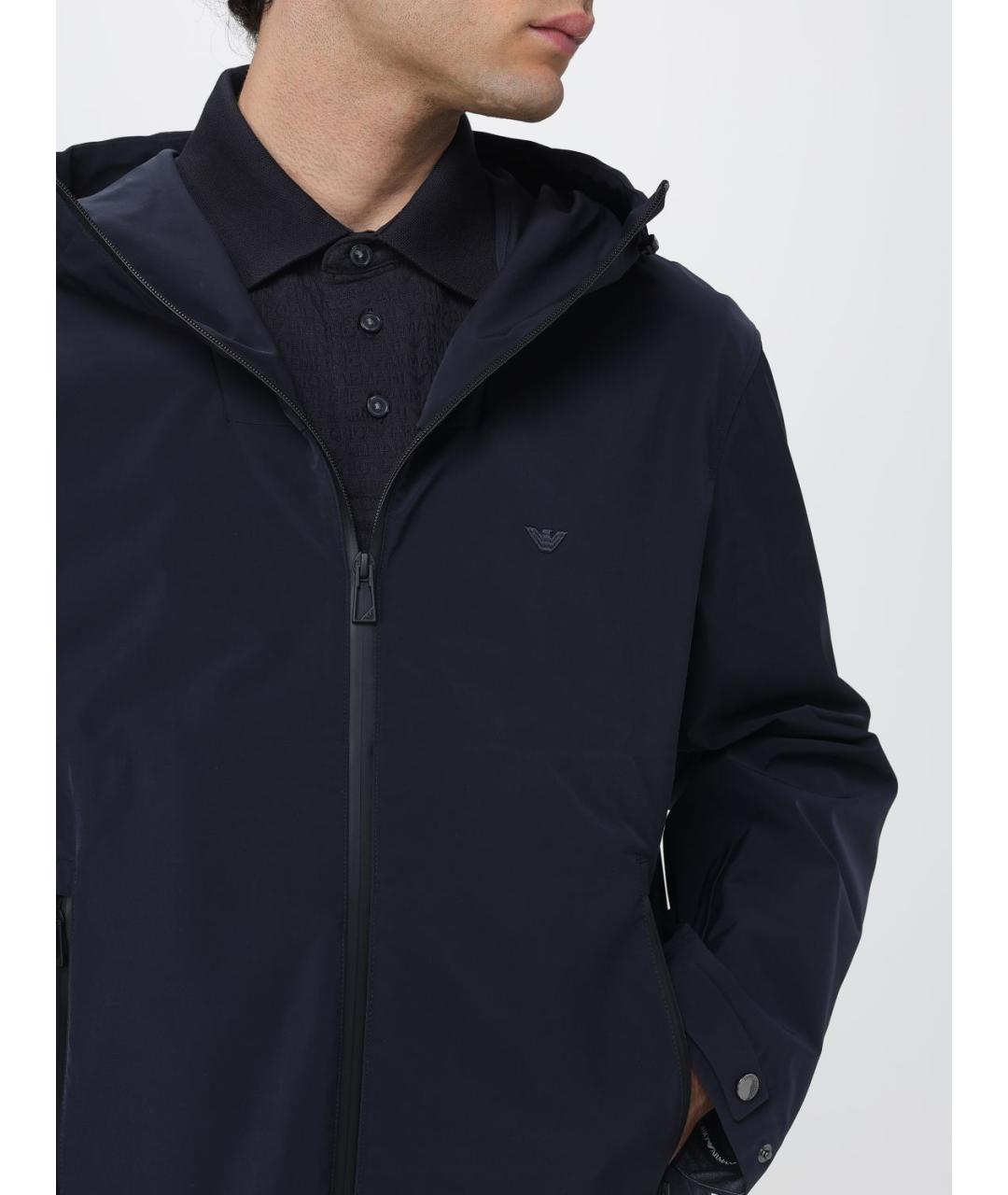 EMPORIO ARMANI Синяя хлопко-эластановая куртка, фото 4