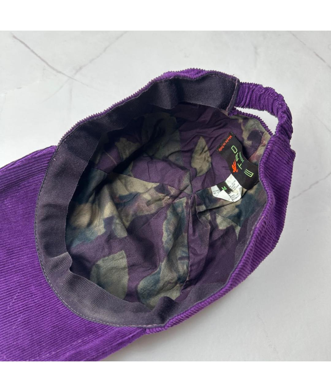 ETRO Фиолетовая бархатная кепка, фото 4