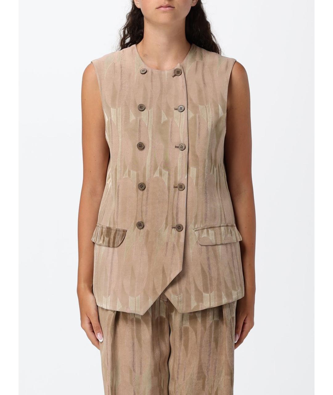 EMPORIO ARMANI Розовый вискозный жилет, фото 1