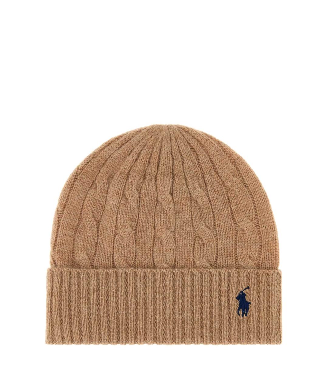 POLO RALPH LAUREN Бежевая шерстяная шапка, фото 1