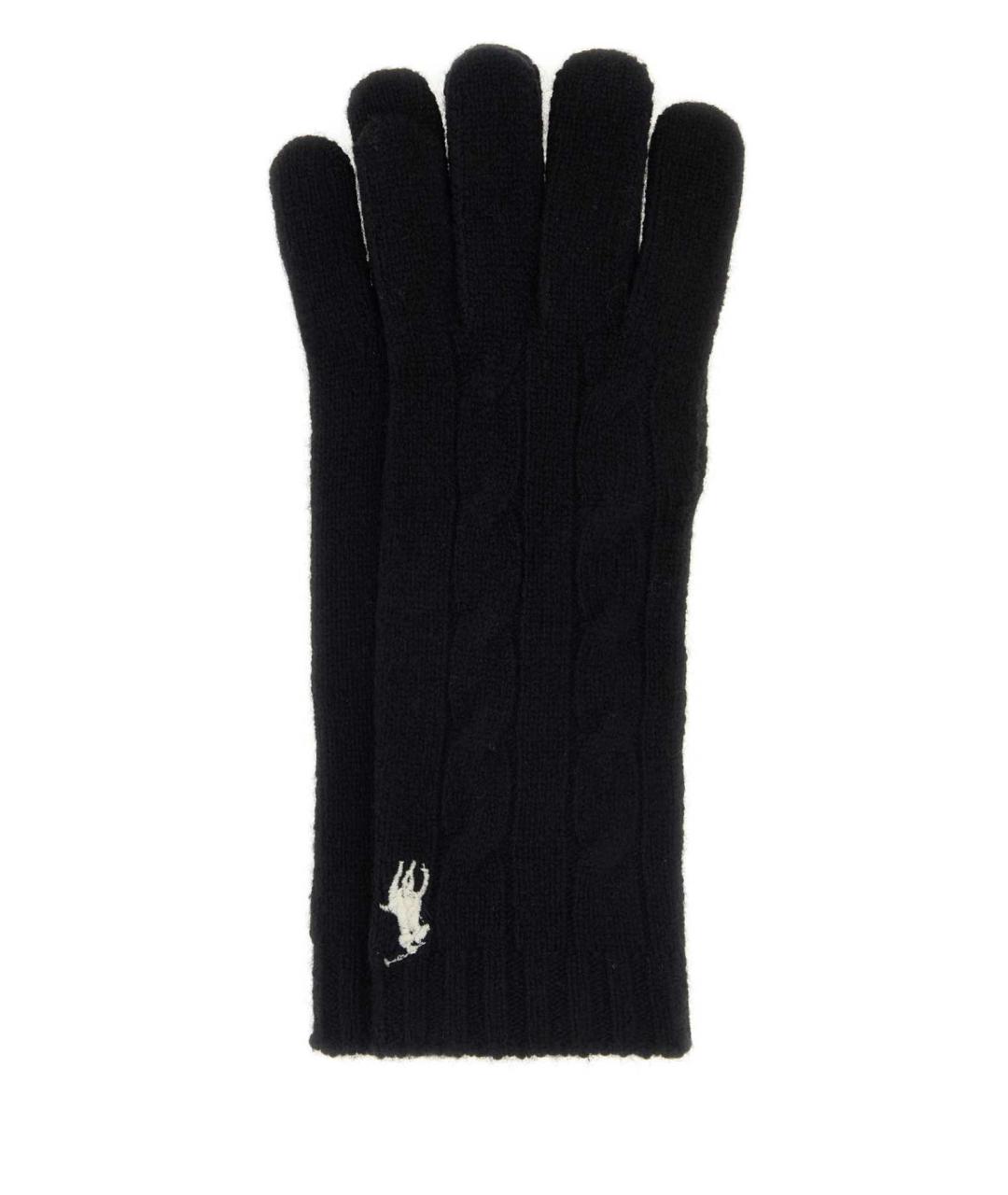 POLO RALPH LAUREN Черные шерстяные перчатки, фото 1