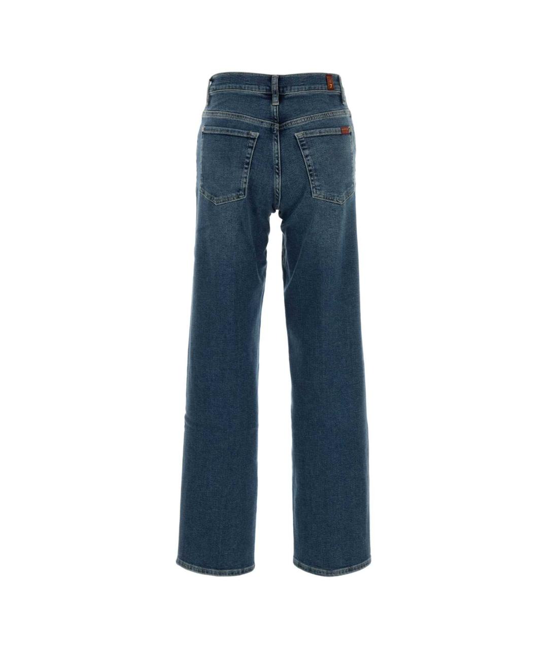 7 FOR ALL MANKIND Синие хлопковые прямые джинсы, фото 2