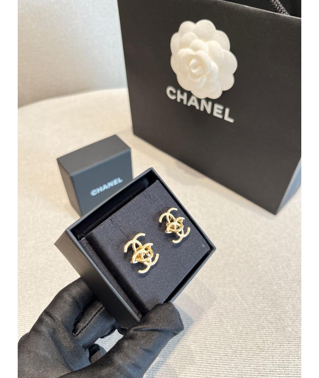 CHANEL Золотые серьги, фото 3