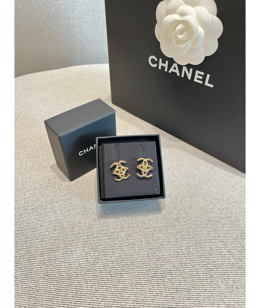CHANEL Золотые серьги, фото 2