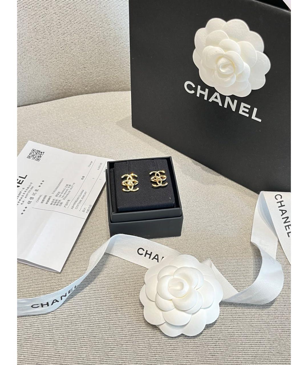 CHANEL Золотые серьги, фото 7