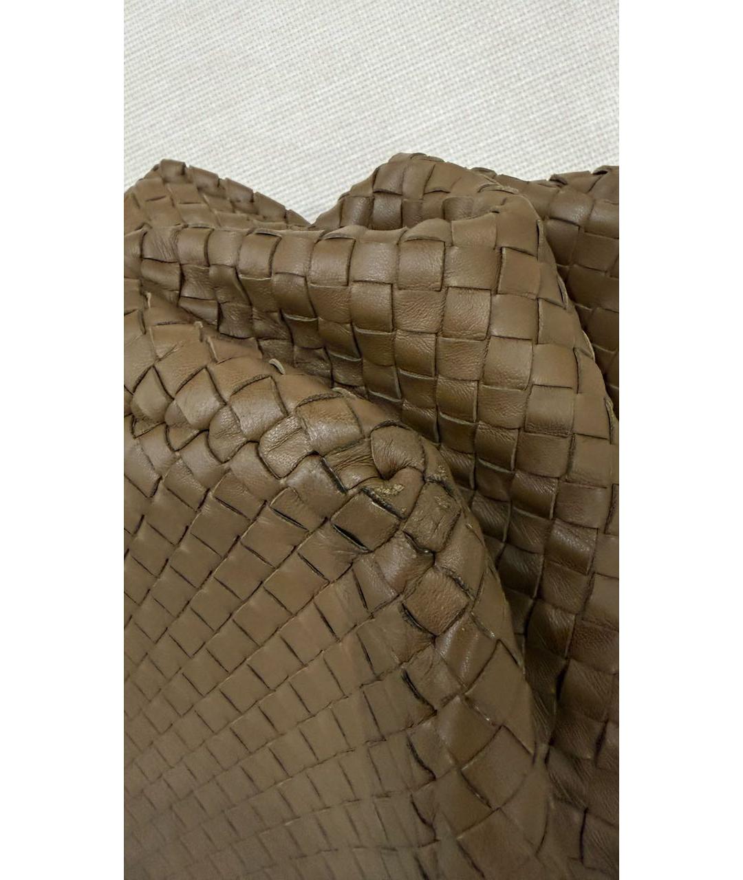 BOTTEGA VENETA Коричневая кожаная сумка с короткими ручками, фото 7