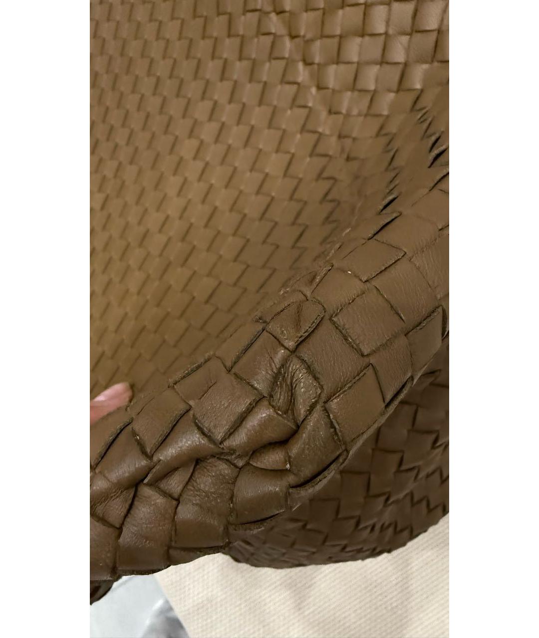 BOTTEGA VENETA Коричневая кожаная сумка с короткими ручками, фото 8